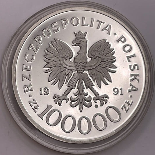 Moneta 100 000 zł Żołnierz polski na frontach II WŚ Narvik 1991