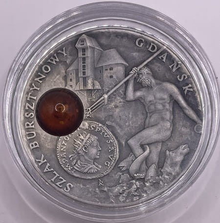 Moneta 1 dolar Szlak bursztynowy Gdańsk 2008 r.