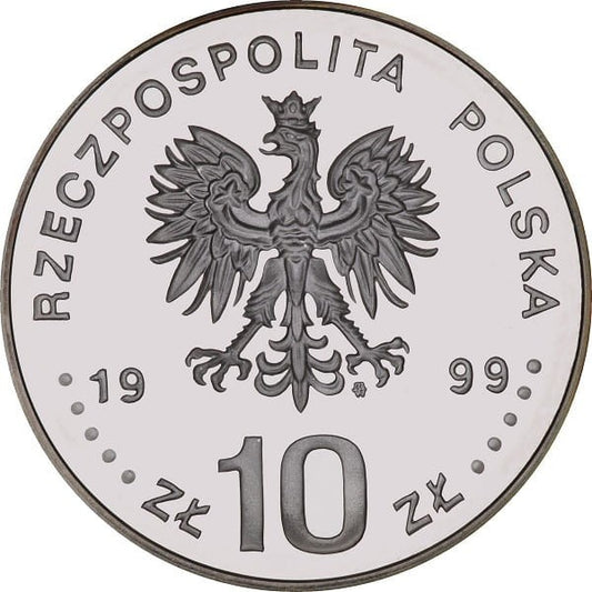 Moneta 10 zł 600-lcie Odnowienia Akademii Krakowskiej 1999 r.