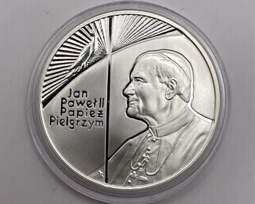 Moneta 10 zł Jan Paweł II papież pielgrzym 1999