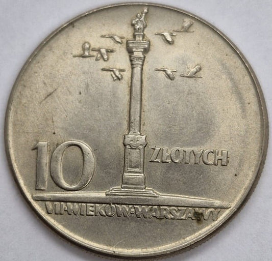 Moneta 10 zł Kolumna Zygmunta 1965