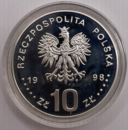 Moneta 10 zł Zygmunt III Waza półpostać 1998