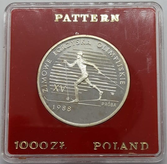 Moneta 1000 zł XV Zimowe Igrzyska Olimpijskie  PRÓBA 1988