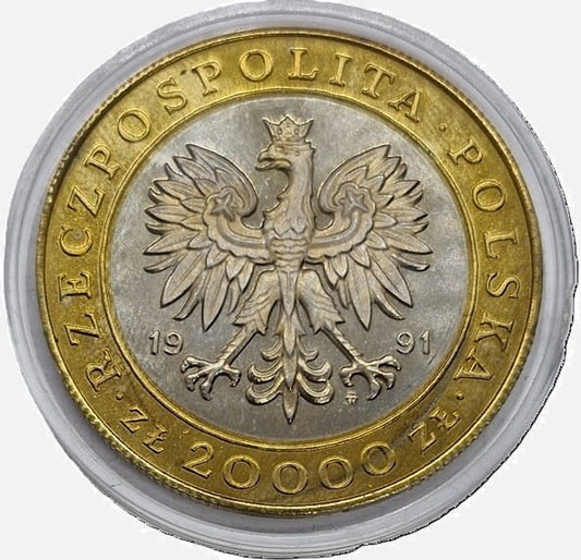 Moneta 20000 zł 225 lat Mennicy Warszawskiej 1991